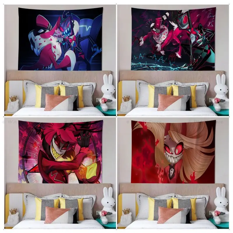 

Cartoon H-HazbinS H-Hotel Tapestry Cartoon Tapestry Wall Hanging Decoration Household Home Decor