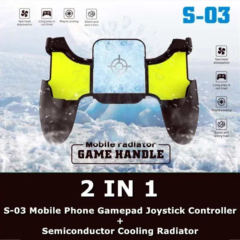 S03 Mobile Phone Gaming Accessories Gamepad Joystick Controller with Semiconductor Cooling Radiator for IPhone Android Universal