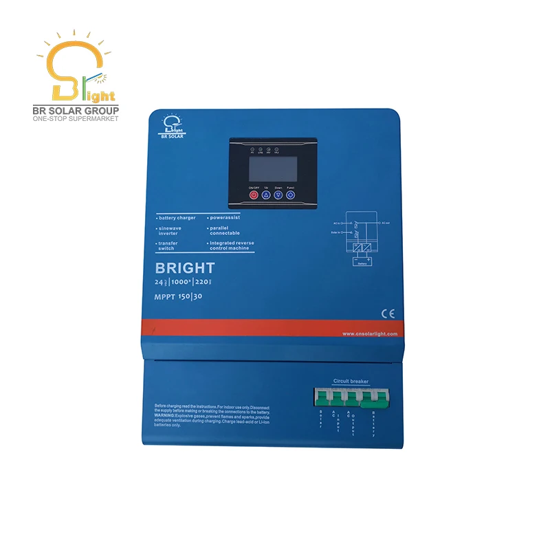 

BR SOLAR 1KW-10KW MPPT Hybrid Solar Inverter with mppt controller built in