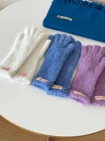 Soft Fluffy Warm Touchscreen Winter Gloves Women's Cycling Thermal Five-Fingered Versatile  Color New Arrival Handwear