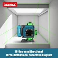 Niveau laser numérique Makita 360 degrés X4 16 lignes, auto-nivelant, outil de mesure de précision pour extérieur, lignes verticales croisées 4