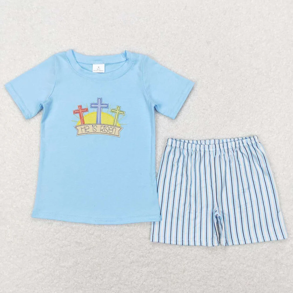Kids Clothing Set Baby Boys Easter Rabbits Short Sleeve Shirt Camo Shorts Girls Sibling Outfits