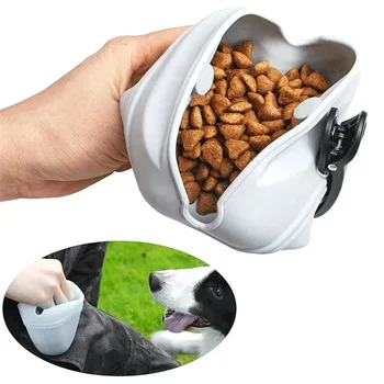 Silicone Dog Treat Bag Pet Portable Dog Training Waist Bag Outdoor Feeder Puppy Snack Pouch Food Reward Storage Bag Pet Supplies