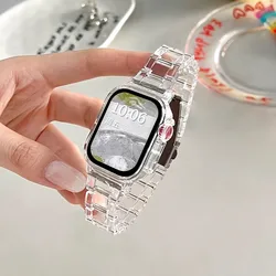 Rainbow Clear Resin Smartwatch Band with Transparent Case Bracelet Accessory for Redmi watch 4 (Clear)