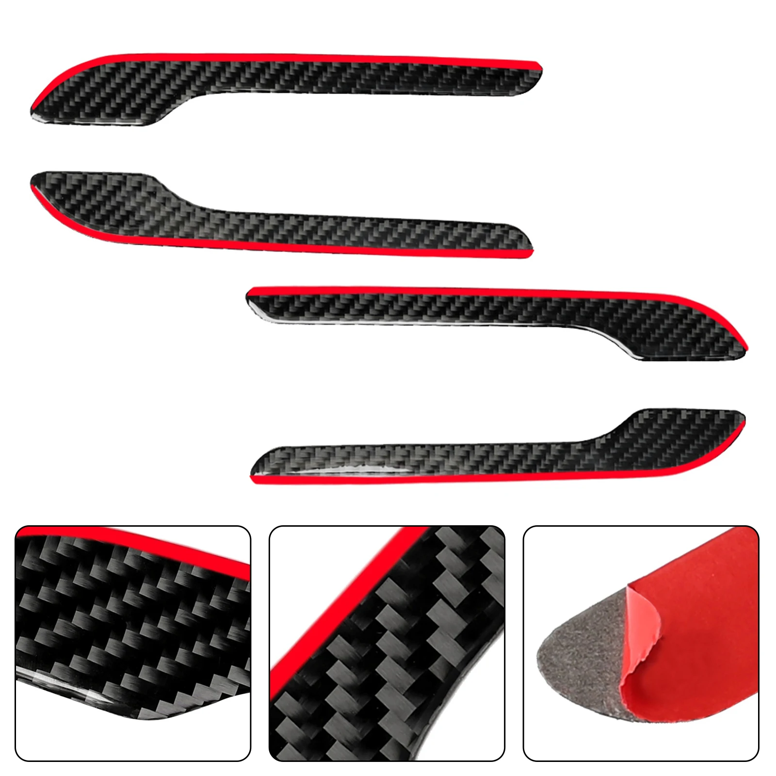 

New ModelY Car Door Handle For Tesla Model 3 2023 Model Y Accessories Door Cover Paste Model3 Carbon Fiber ABS Three 4Pcs/Set