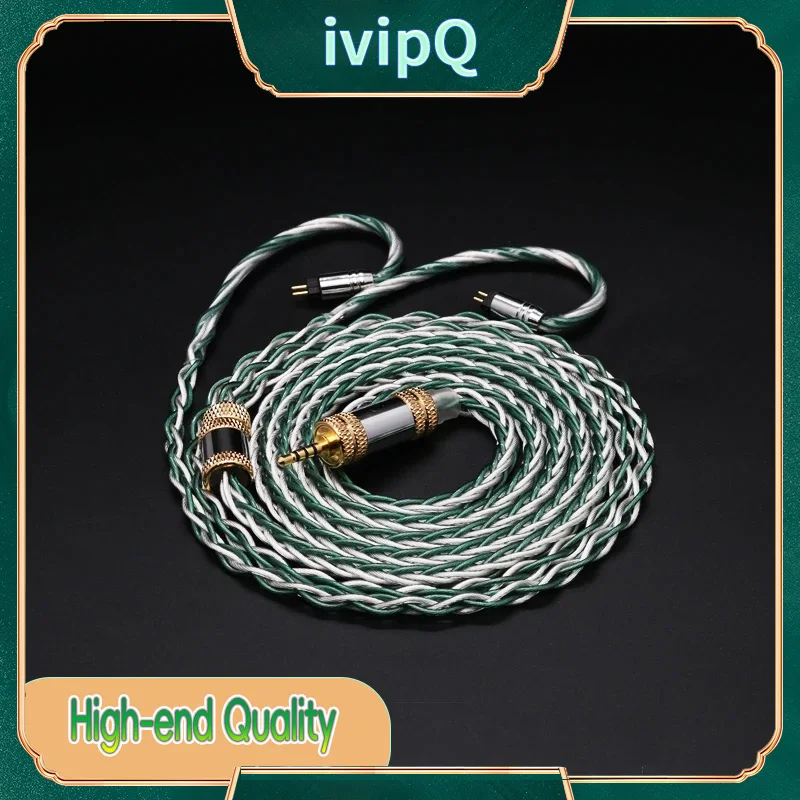 Ivipq-シルバーメッキイヤホンアップグレードケーブル、hifi、7n、occ