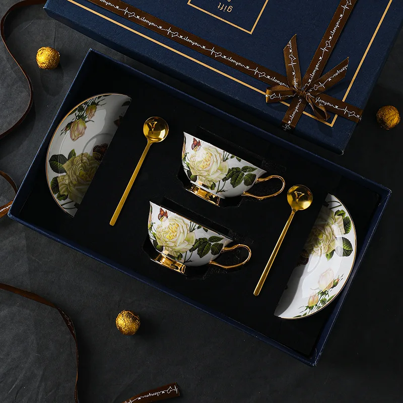 European Scented Tea Cup Set Bone China Simple Ceramic Household English Black Tea Afternoon Tea Set Niche High-end Exquisite