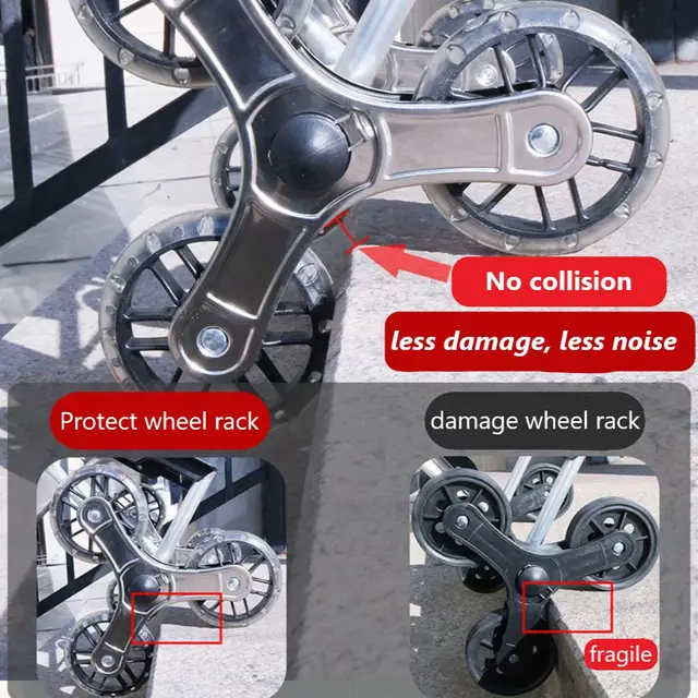 Összecsukható Szállítás Trolly Kis Húzó Háztartási Vásárlás Hegymászó Épület Hordozható Öreg Ember Húzza Rúd Sofőr Kocsi - Image 5