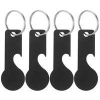 4Pcs Shopping Trolley Tokens Shopping Cart Token Coin Keychain Trolley Keyring Hook Unlock Release Key Removers Bottle Opener 1