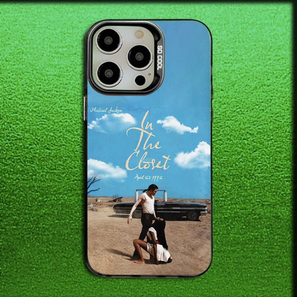 Michael Jackson Inspired Gray Matte Silicone Phone Case - Black Cover