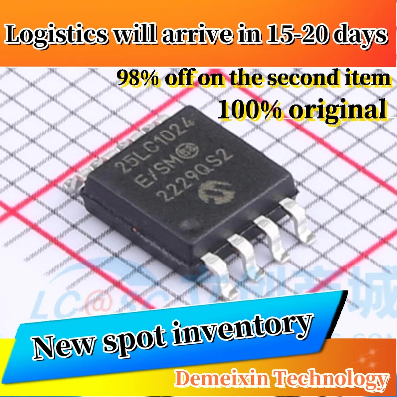 10PCS  25LC1024T-E/SM  25LC1024T-E SOIJ-8-5.28mm 100%Original   New in Stock
