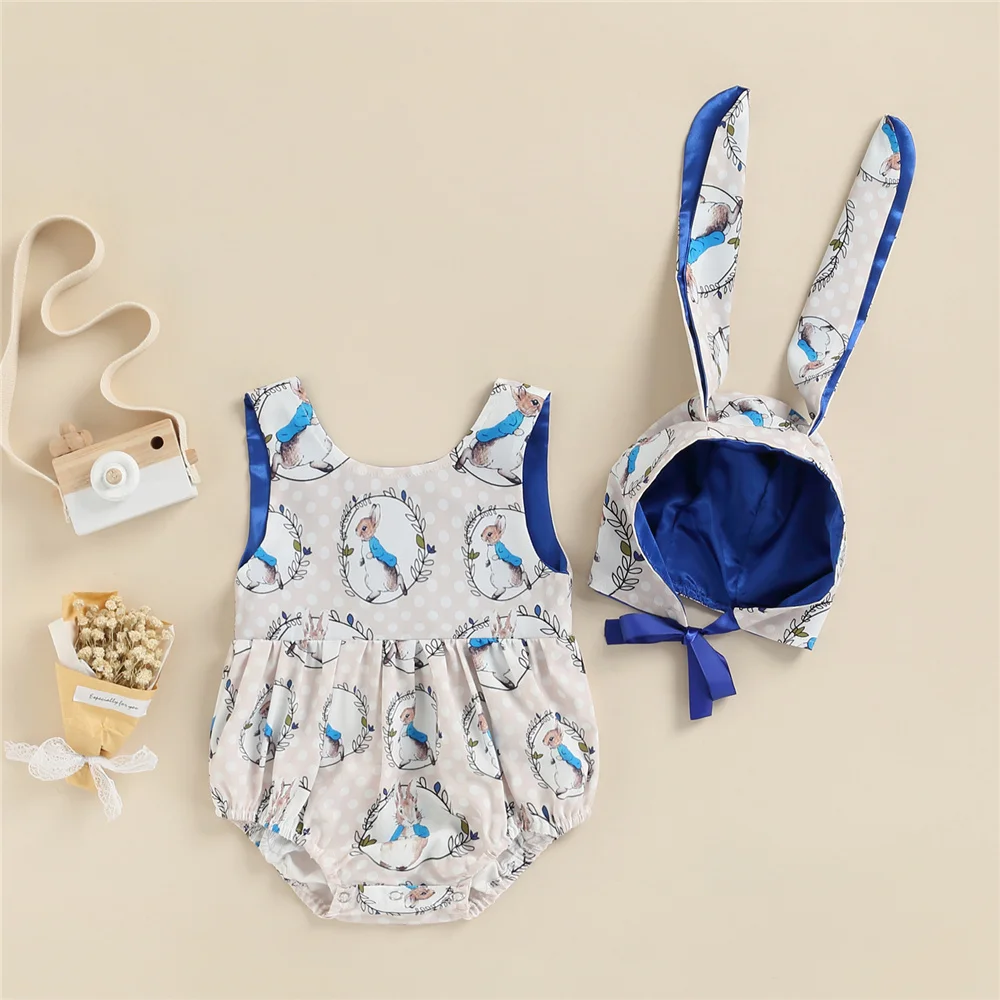 2022 Summer Newborn Baby Girl Easter Bunny Romper Toddler Infant Cute
