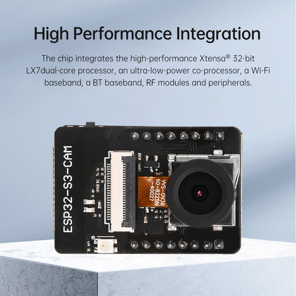 รูปสินค้า บอร์ดพัฒนาบลูทูธ Wi-Fi ESP32-S3-CAM ไมโคร USB โมดูล N16R8 ESP32-S3-WROOM-1ออนบอร์ดพร้อมกล้อง OV3660 OV2640