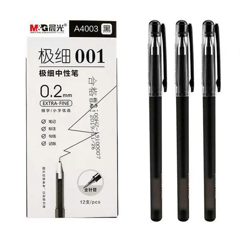 3 pcs/lot 0.3mm Fine Gel Pens Chinese Elegant Black Finance Needle Pens For Writing Office School Supplies Kawaii Stationery Pen 5