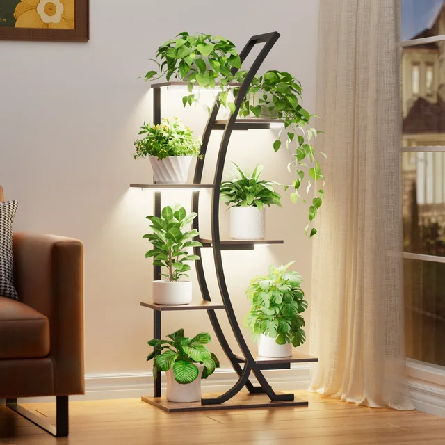 Curved Shape multi-functional metal display stand for plants