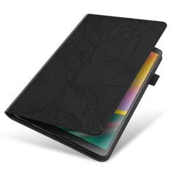 Embossed Tree Flip Wallet Stand Tablet Case Cover - iPad Pro 11 2025 (Black)