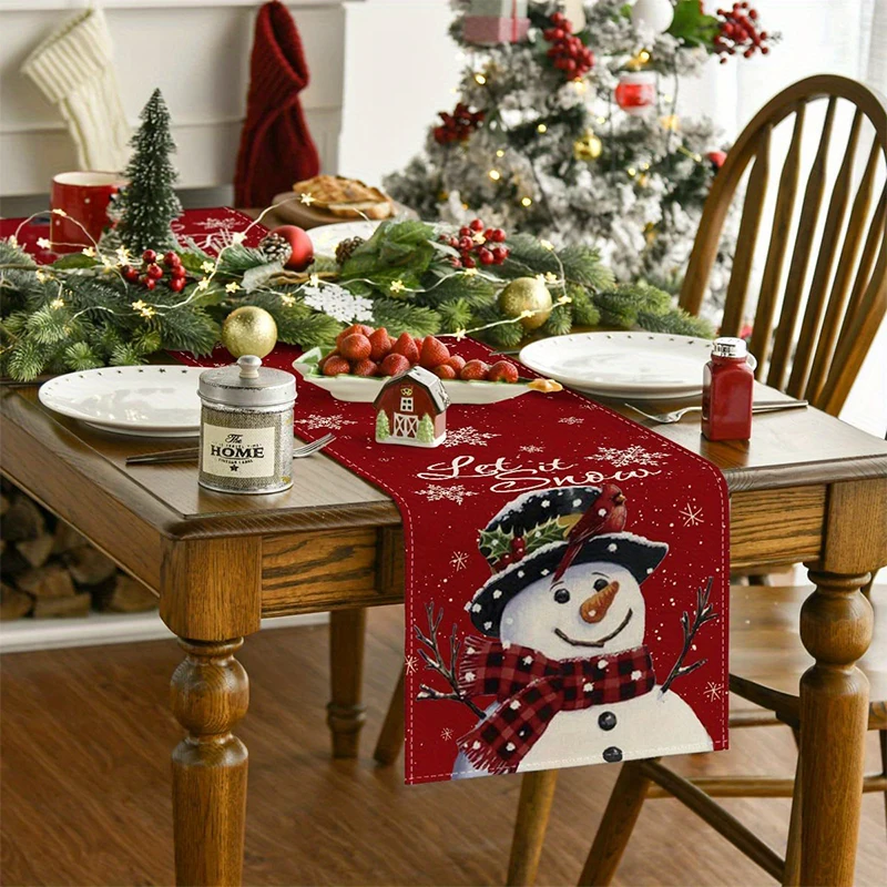 

Christmas Table Runner Mat Xmas Tablecloth Ornament Merry Christmas Home Decoration Navidad Natal Party Happy New Year Gifts