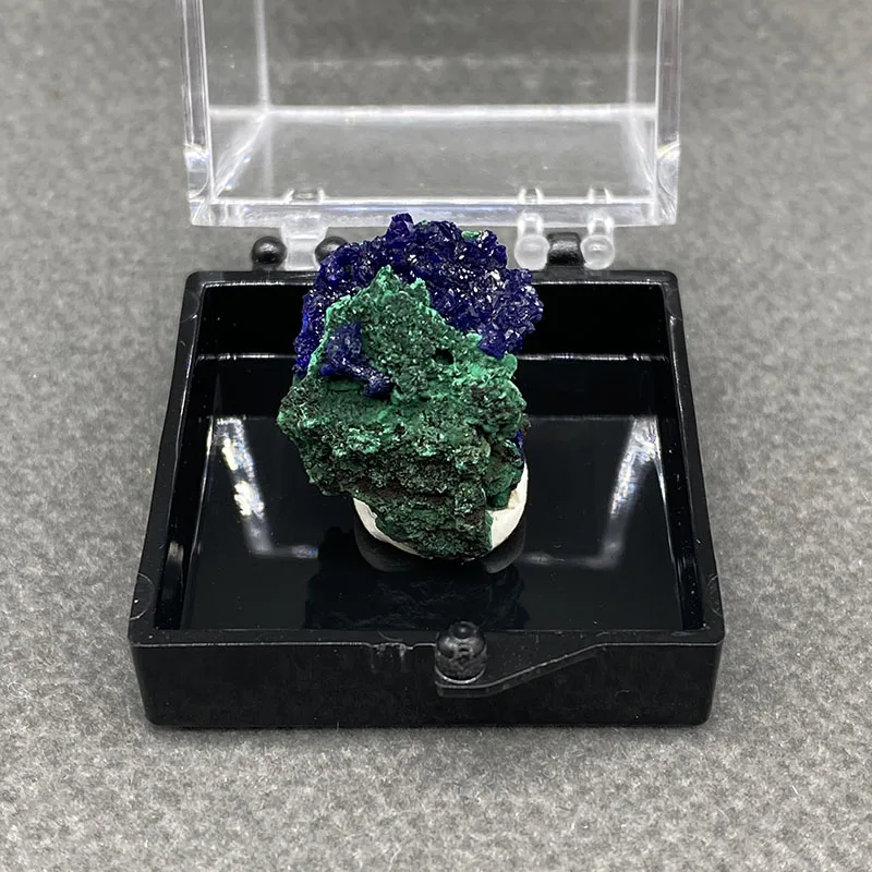 100% natural azurite and malachite symbiotic raw stone mineral specimen healing crystal gem collection+ Box size:35*35*35mm