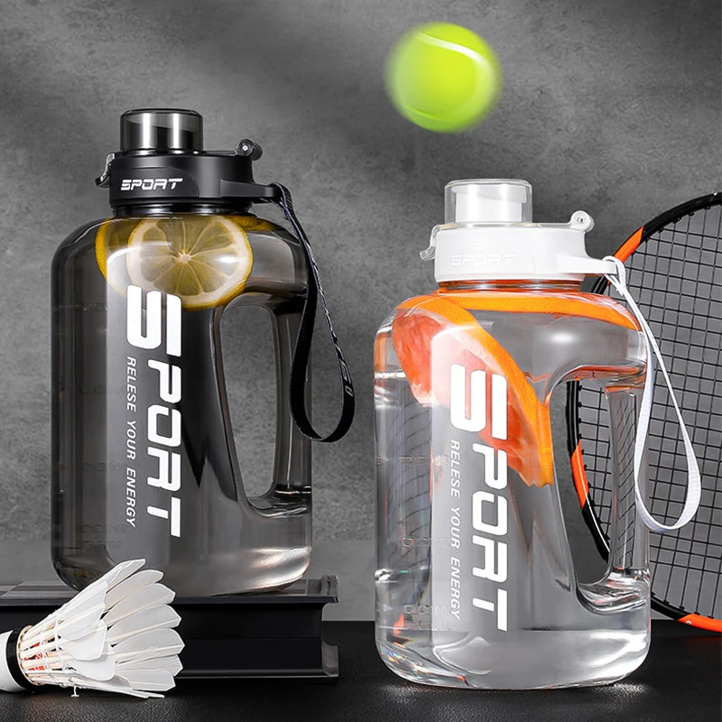 Water Bottle 1.7L/2.5L Large Capacity Sports Water Bottle Ton Ton Bucket Student Portable Plastic Space Cup