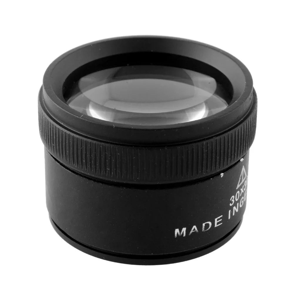 30X 36mm LED Illuminated Jewelry Loupe Magnifier for Coins Stamps Jewelry Inspection Microscope Tool with Case