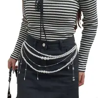 Multi Layered Pearls Tassels Waist Chain Belt for Women Elegant Body Chain with Adjustable Length for Parties and Festivals XX9C 4