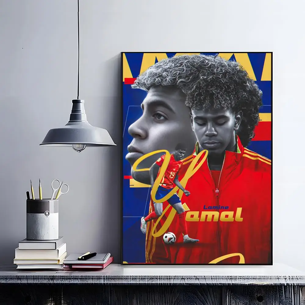 שחקן L-Lamine Y-Yamal ציור קליגרפיה HD פוסטר קנבס ציור קיר לבית משרד סלון חדר שינה קישוט קיר מתנה