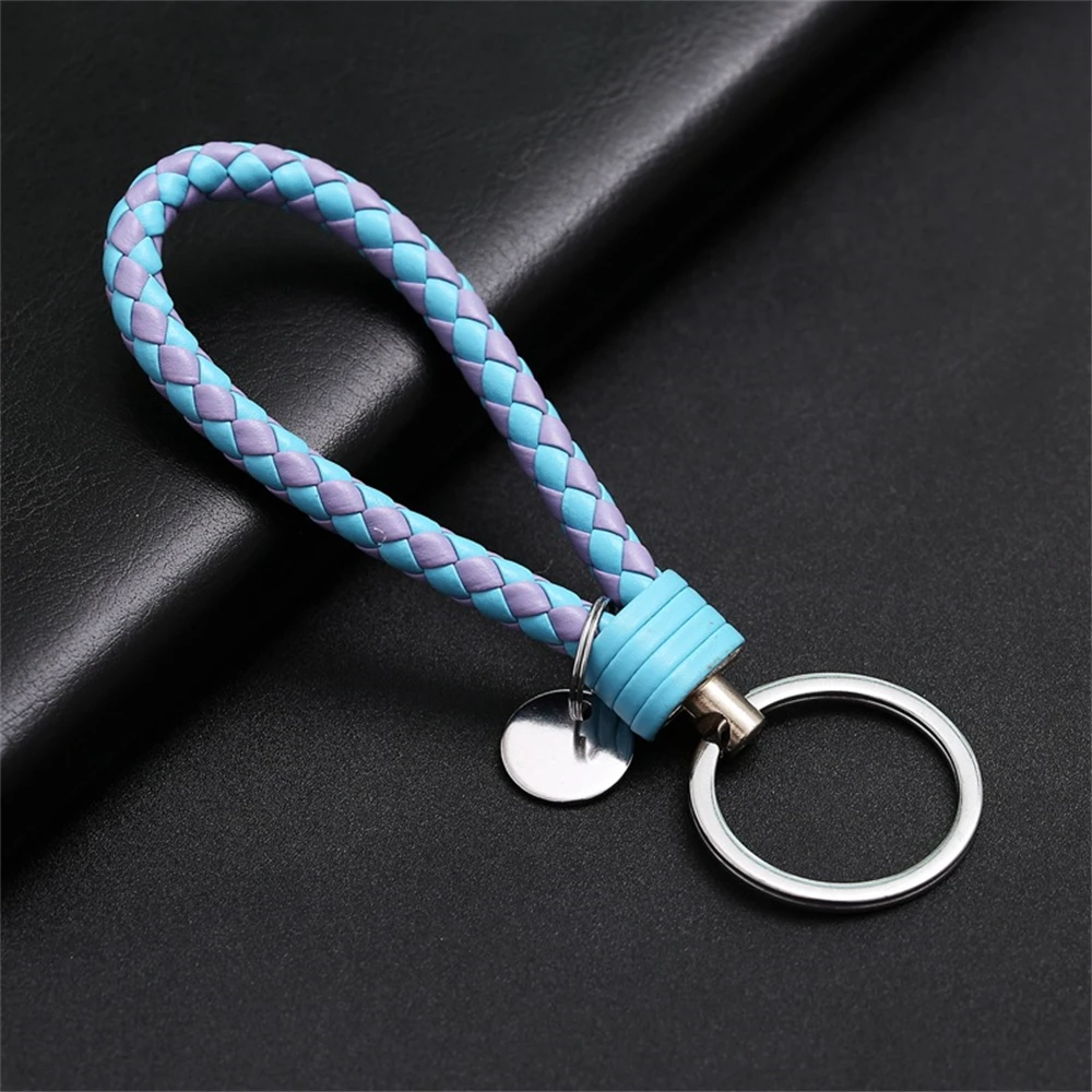 Braided PU Leather Wristlet Keychain Strap - Stylish Accessory