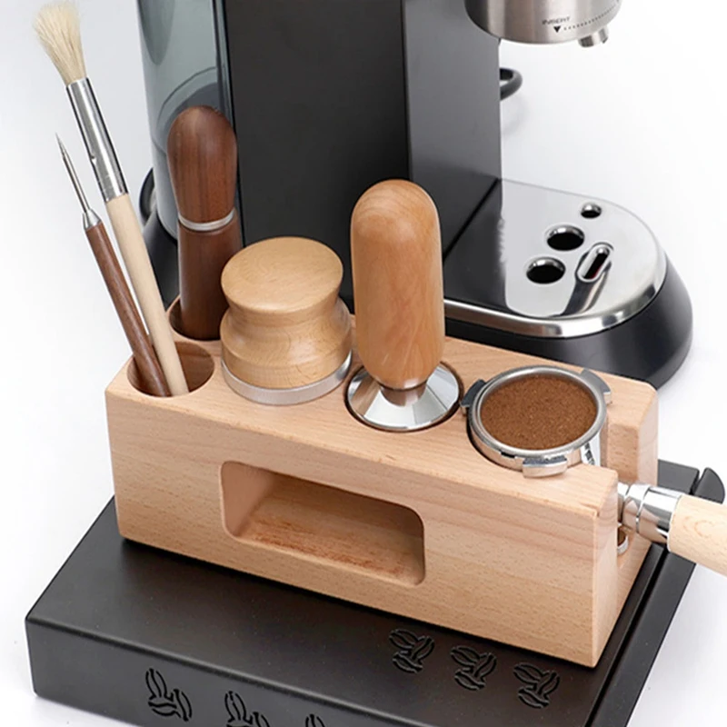 

58Mm Coffee Stirrer Holder Wooden Filler Support Base Holder Barista Coffee Accessories
