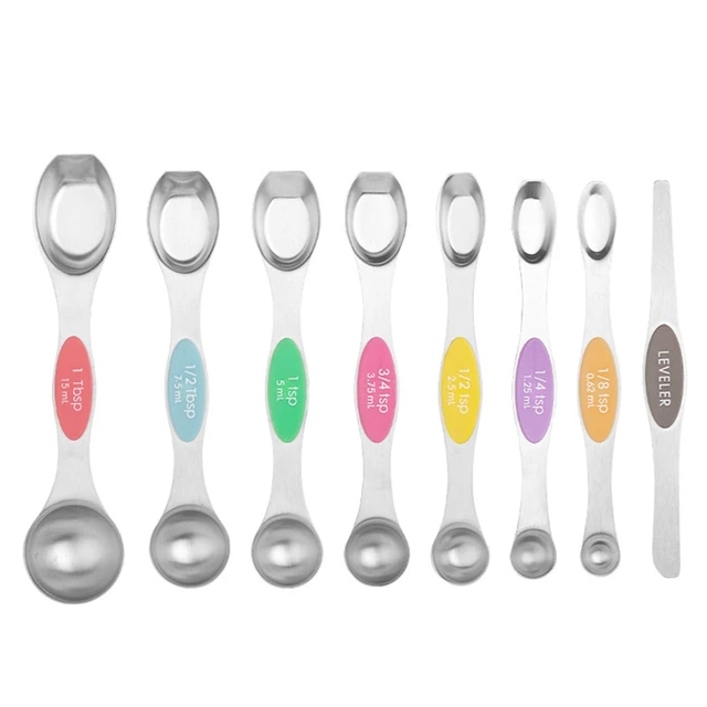 Gold Magnetic Measuring Spoons And Cups Set Of 12 8 Dual Sided Magnetic  Measurin