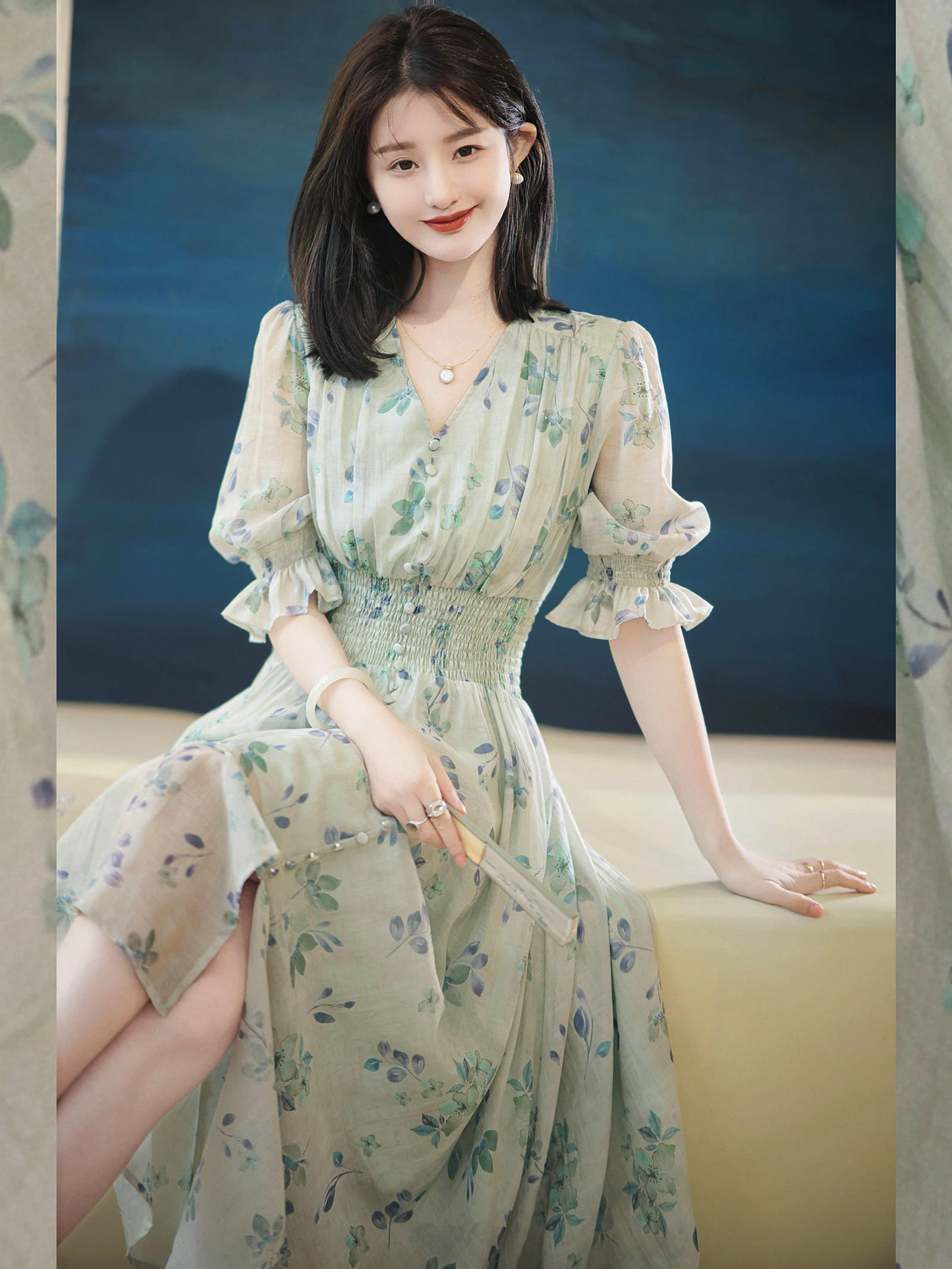 

Summer Pullover V-Neck Printed Dress 2023 fashion women's Clothing