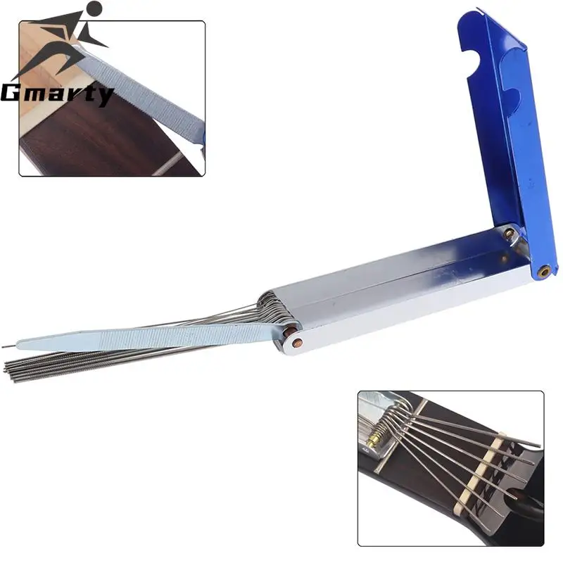 

IRIN Guitar Nut Bridge File Set Luthiers Tool Box 13 Sizes of Files 1 Flat File for Guitar Bass String Groove Slot