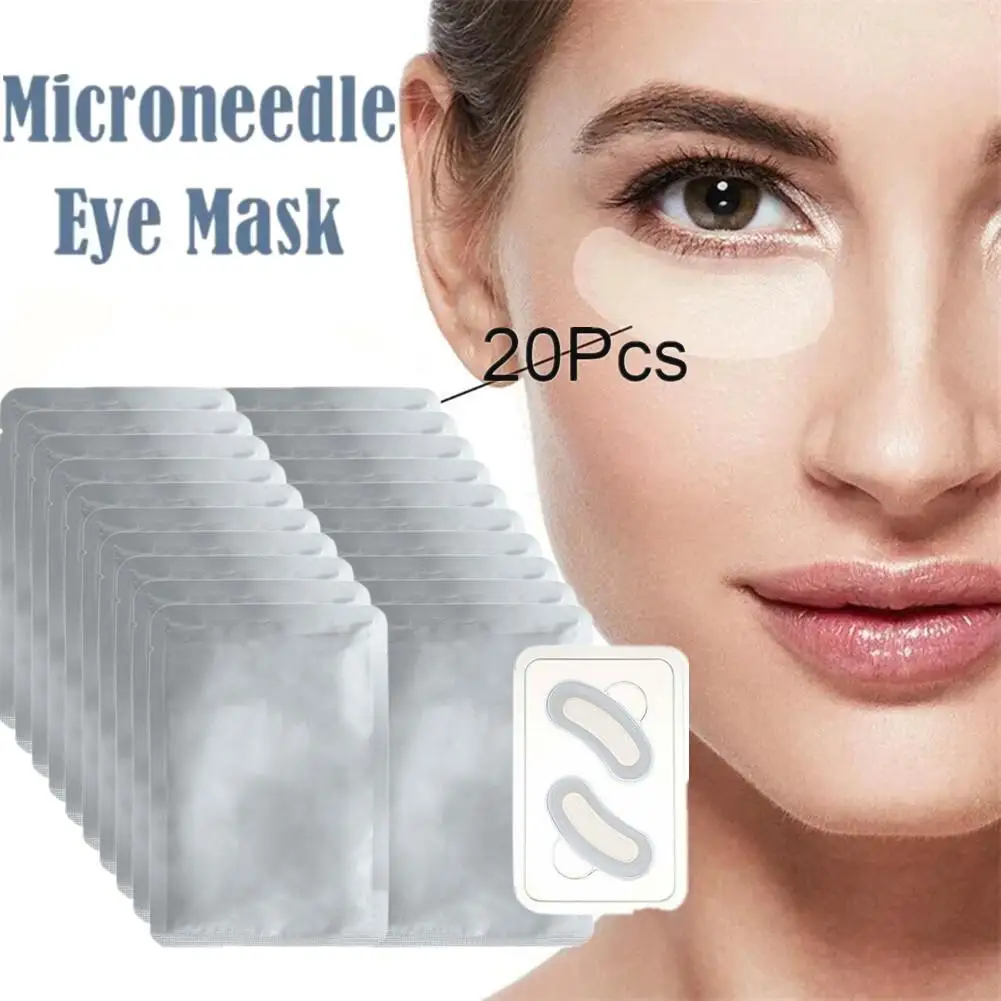 20/10/5pairs Micro-needle Eye Patches Anti-Puffiness Hyaluronic Acid Under Eye Skin Firming Paste Remove Dark Circle Skin Care neck face beauty device 3 colors led photon therapy skin tighten reduce double chin anti wrinkle remove skin care tools