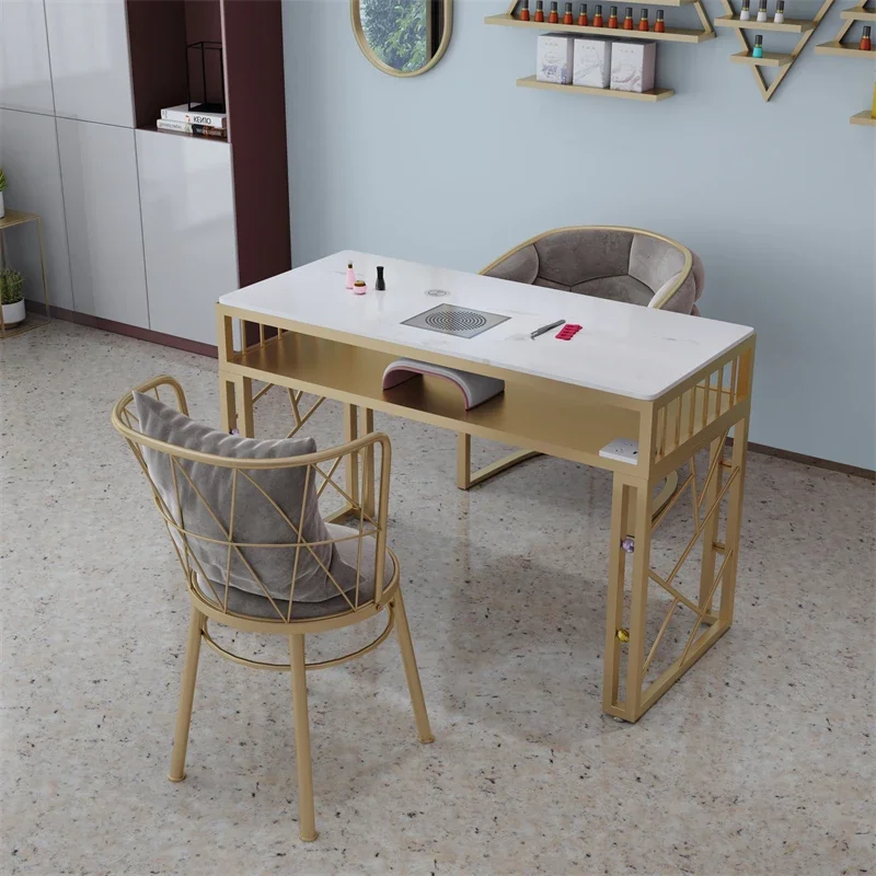 

Modern Manicure Table Receptionist Exquisite Stainless Steel Nail Table Commercial Cabinet Mesa De Manicure Furniture MQ50NT