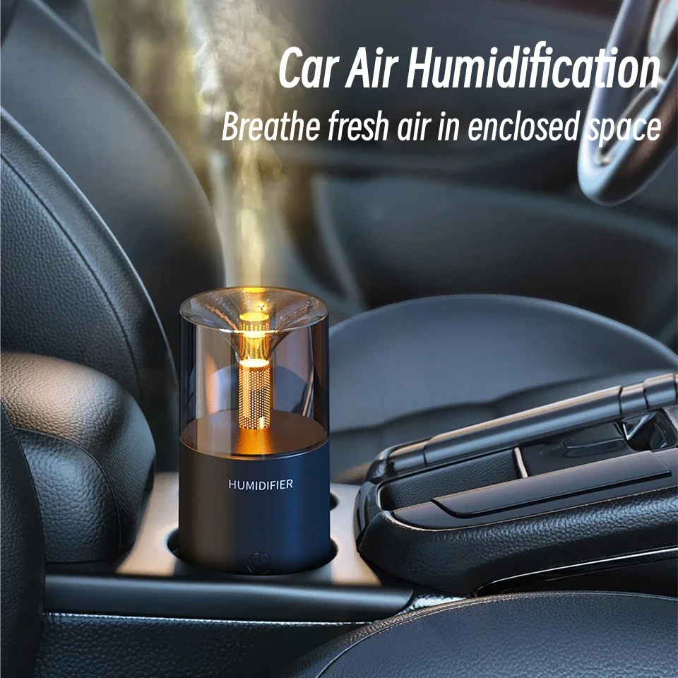 Candlelight Aroma Diffuser USB Electric Ultrasonic Mist Maker Air Humidifier for Home Car Mini Fragrance Essential Oil Diffuser