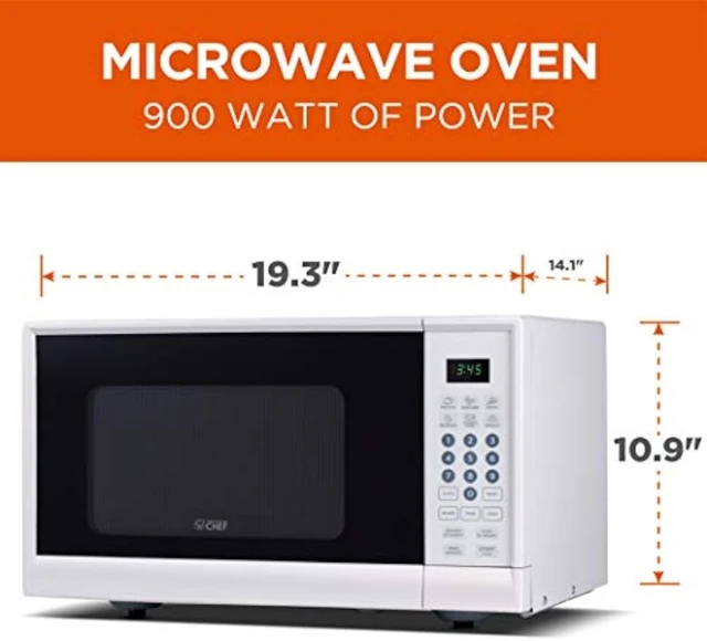 Commercial Chef 0.9 Cu. ft. Countertop Microwave Black