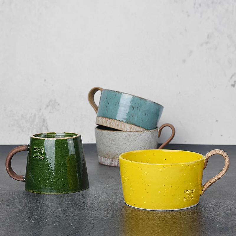 

Pottery Meinongshao Light coarse pottery Handmade vintage coffee mug Wide mouth soup cup