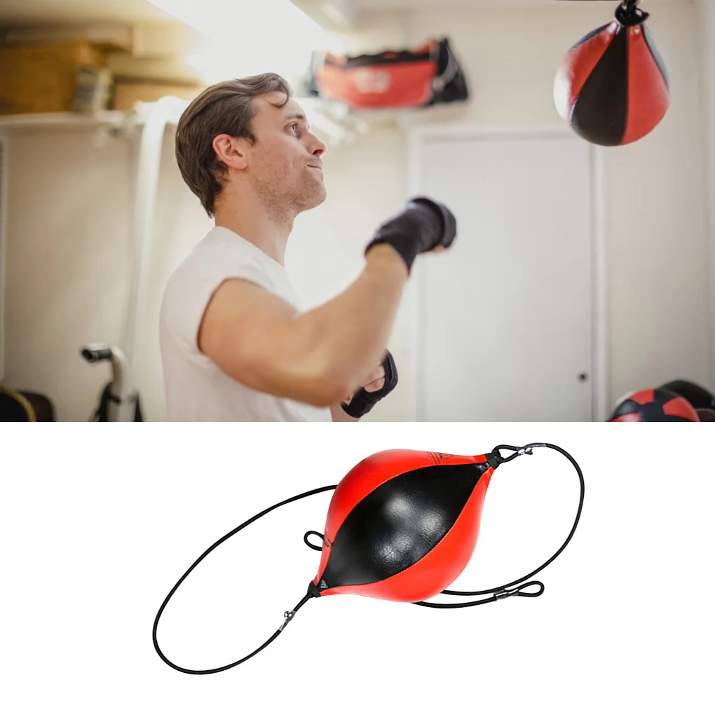 Quality PU Leather Boxing Punching Bag Pear Boxing Bag Inflatable Speed Double End Training Reflex Speed Balls