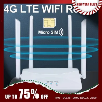 4G LTE 와이파이 라우터, 150Mbps, 4 개의 외부 안테나, 전원 신호 부스터, 핫스팟, 원활한 유선 연결, 지능형 마이크로 SIM 카드
