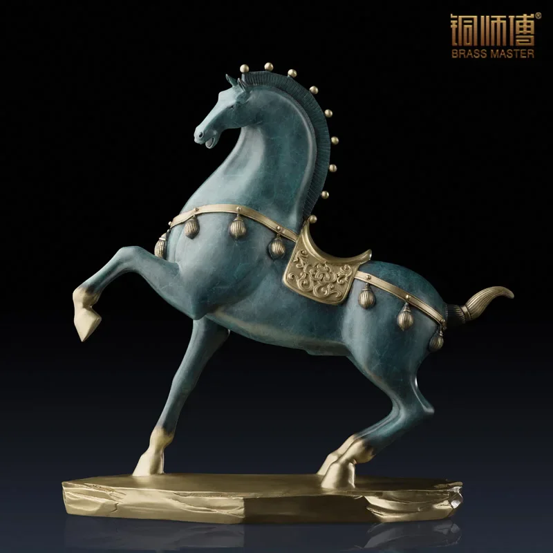 

Home Office Decoration Chinese Brass Copper Horse 34*12*32cm Top Grade Ornaments Business Gift