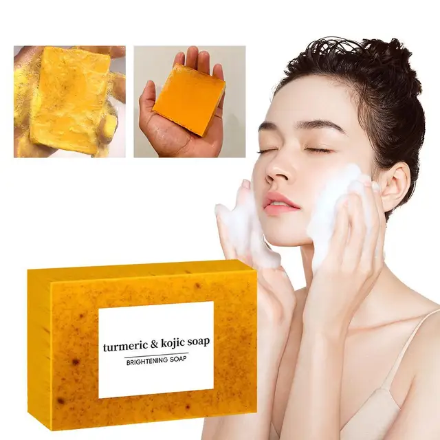 100g Turmeric Soap Turmeric Kojic Acid Whitening Soap Natural Ingredients Fight Acne-causingwhile Brighten Skin Oil Control Soap