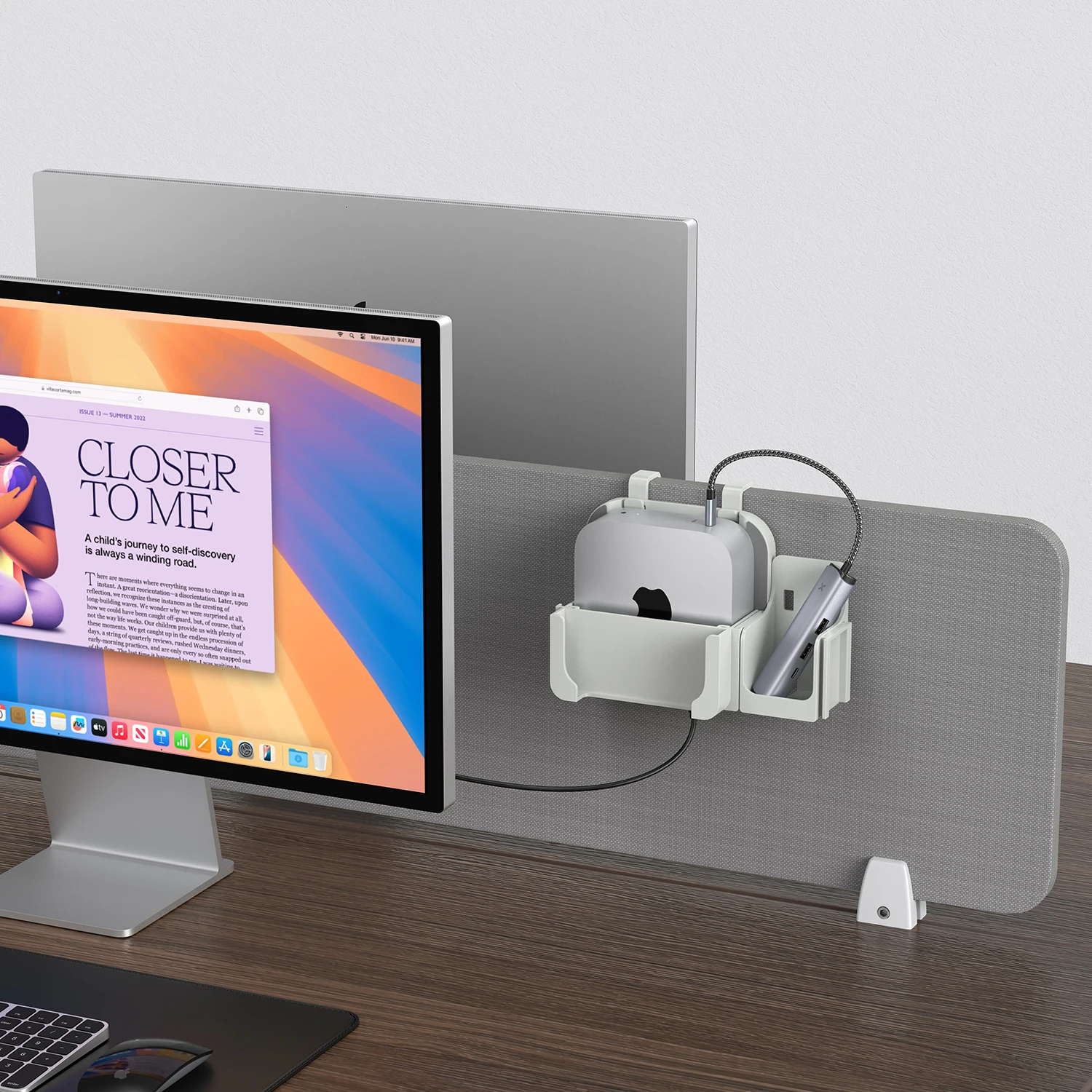 Mac Mini M4 데스크탑 컴퓨터 용 플라스틱 마운트 홀더 Mac Mini M4 Pro PC Accessorie 용 모니터 뒤의 다기능 브래킷