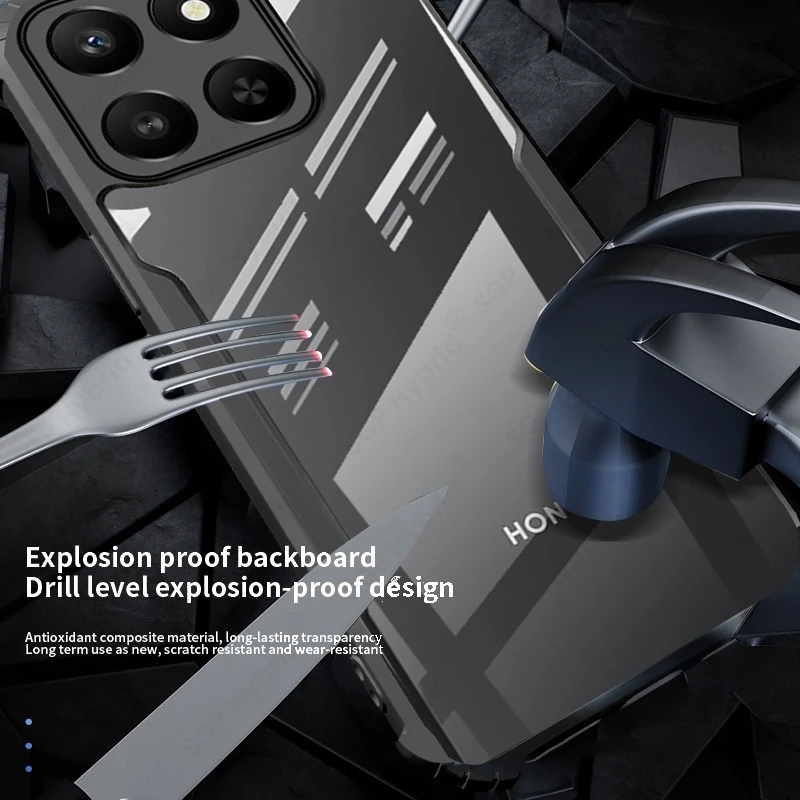 Transparent Acrylic Shockproof Armor Case with TPU Soft Edge Protection Cover