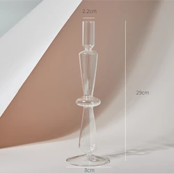 Sleek Nordic Glass Candleholder - Elegant Home Decor Crystal Ornament (Clear 1ring)