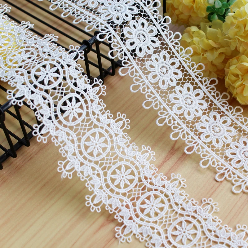 

Ткань с кружевными лентами с вышивкой, Водорастворимая отделка, одежда ручной работы, Швейные аксессуары, роскошные принадлежности для одежды «сделай сам», 2 ярда