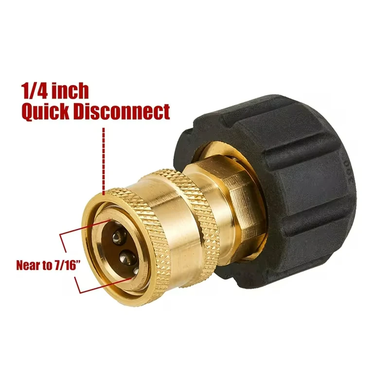 Raccord Laiton Inox Kit 2 Adaptateurs M22 14mm Pour Nettoyeur Haute Pression - Conversion Filetage Femelle Vers Prise Rapide 1/4 Pouce Marque EMSea