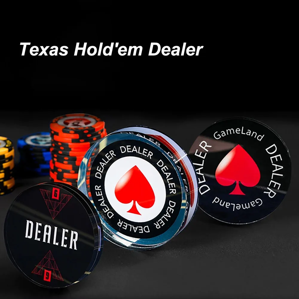 Texas Hold'Em Crystal Dealer Code Compresse A Pressione Texas Hold'Em Accessori Per Il Poker Chip Dealer Bits Dealer Cards Dealer Tablets