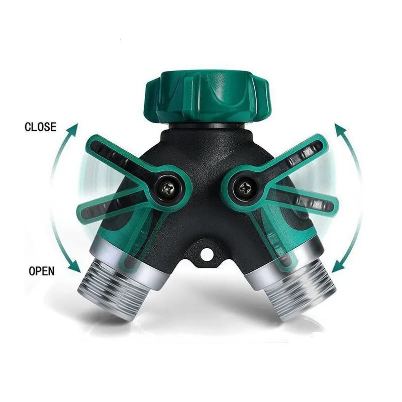 Garden Hose Splitter Y-Type Zinc Alloy Hose Splitter Double Way Joint One Split Two Faucet Diverter Garden Accessories Internal Thread Water-Diverter