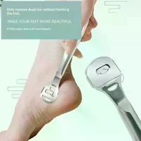 1 ensemble de rasoir à callosités en acier inoxydable avec 10 lames de rechange et une tête de lime supplémentaire pour la pédicure et l'élimination des peaux mortes et des callosités. 1