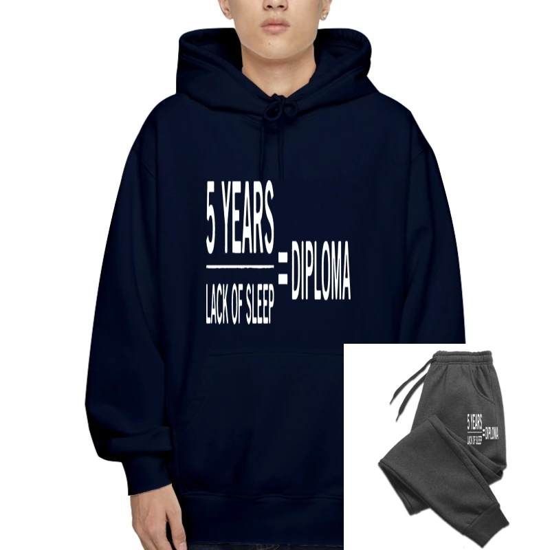 

Vintage T-Sweatshirt Hoodies Print Graduate T-Sweatshirt Hoodies 5 Years Lack Of Sleep Is Diploma Degree Comic For Fleece Hoody