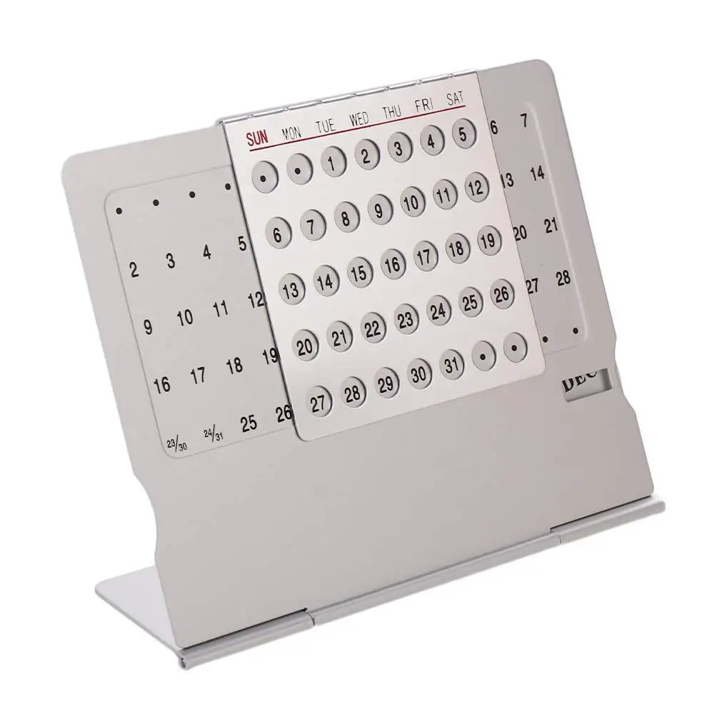 

Desk Decor Office Supplies For Home Aluminum Alloy Perpetual Calendar Metal Calendar Calendar 100 Years Calendar